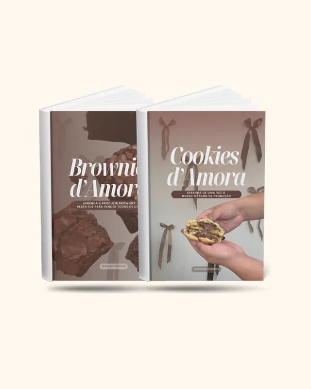 Mockup do Combo Brownie + Cookies D'Amora exibido em um celular